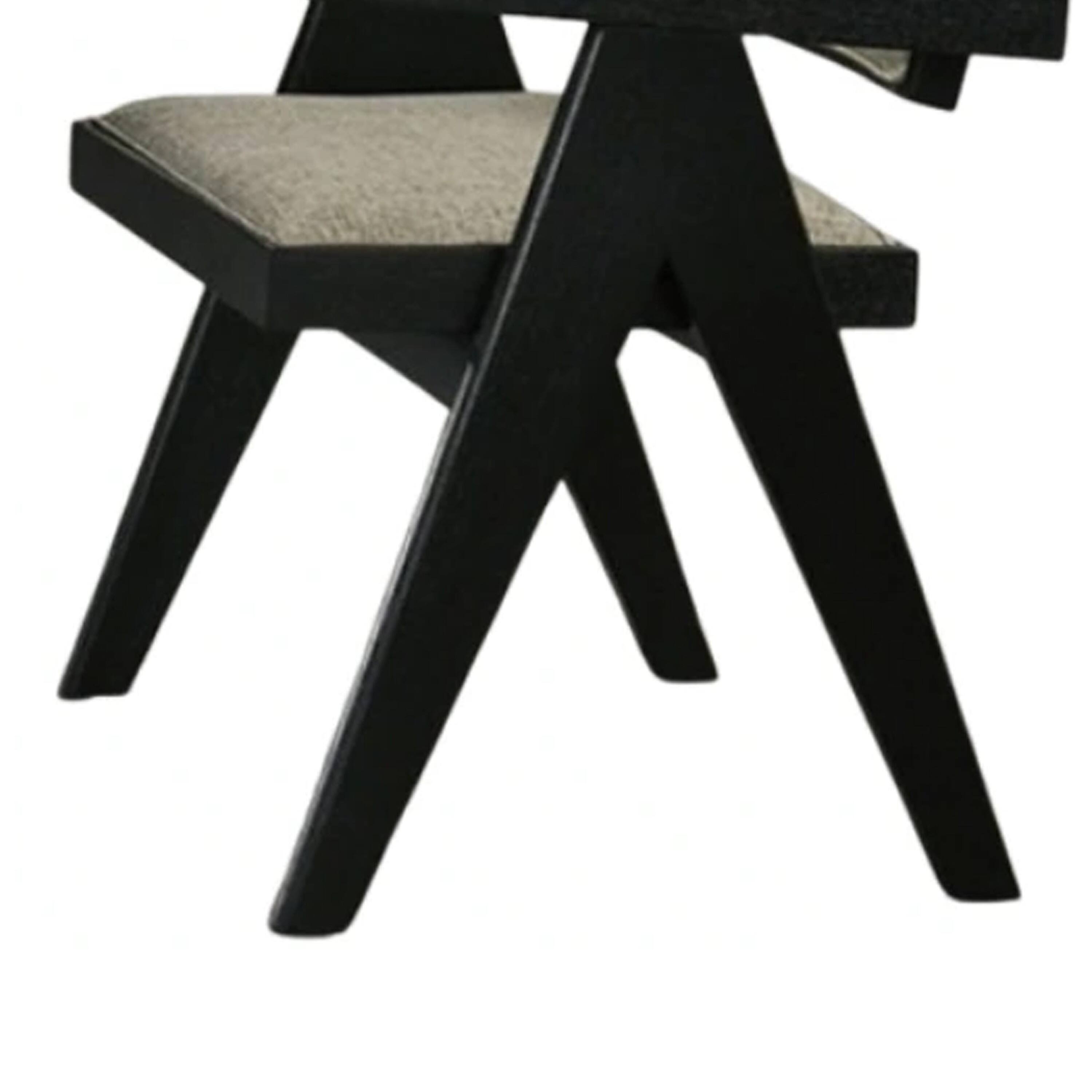 Alt View 3. Manhattan Lane - Toty Dining Armchair Set of 2, Curved Arms, Angled Rear Legs - Black, Light Gray.