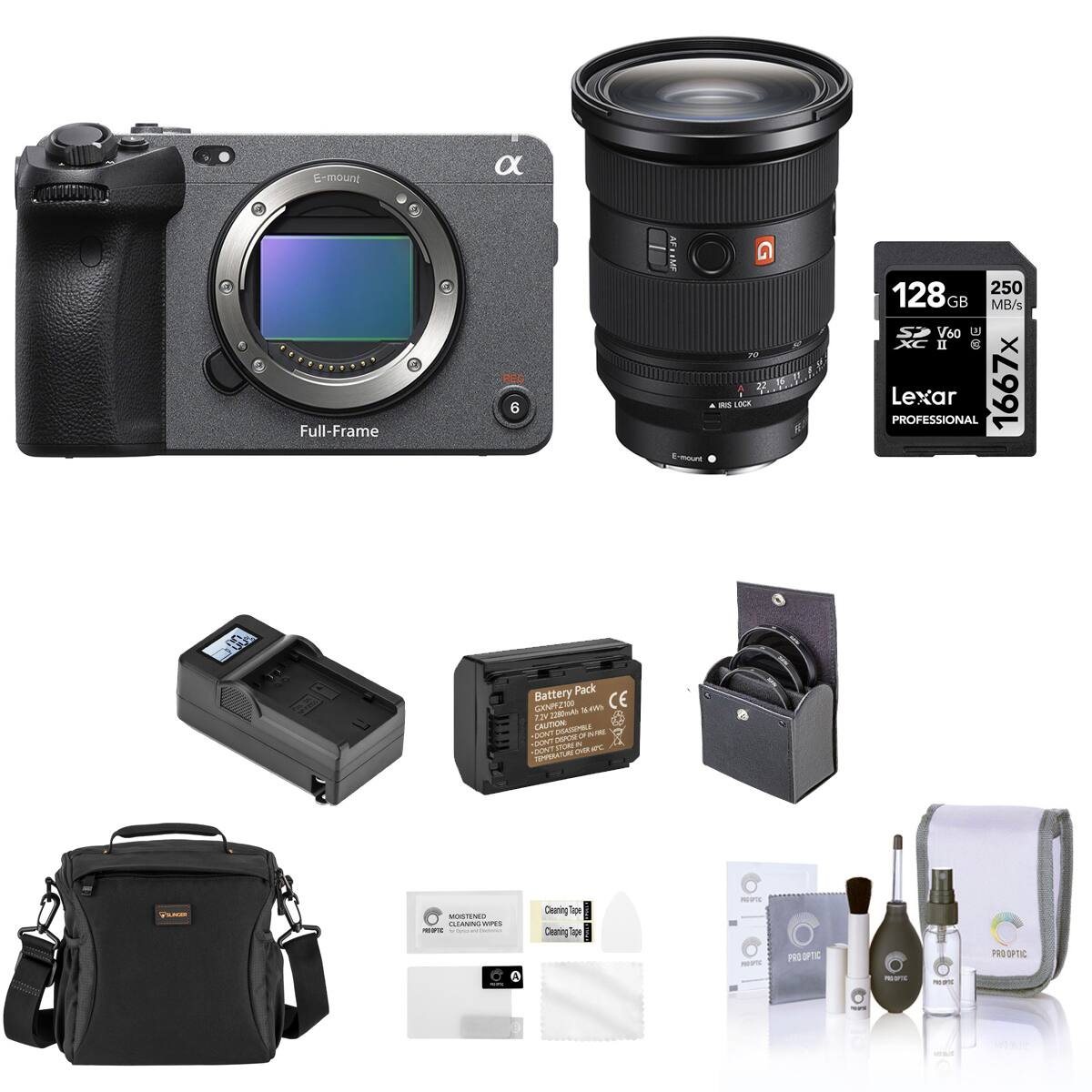 E-mount  
Full-Frame  
REC 6  
AF LIME 70 22 RS LOCK (-mount  
H  
128G 250 MB/s Si V60 U XC II Lexar PROFESSIONAL 1667x  
00%  
Battery Pack GXNPFZ100  CE 7.79 2280mAH CAUTION: DEATAMILE .DONT DISPORT OF NURRE -DONT STORE N MC "DONT TEMPERATURE one  
YSUNGER  
MOISTENED CLEANING WIPES EPIC -  
Cleaming Typ Cleaning Tope  
PROPTE  
201-088  
PRO OPTIC  
PROOPTIC  

reging  
WAY