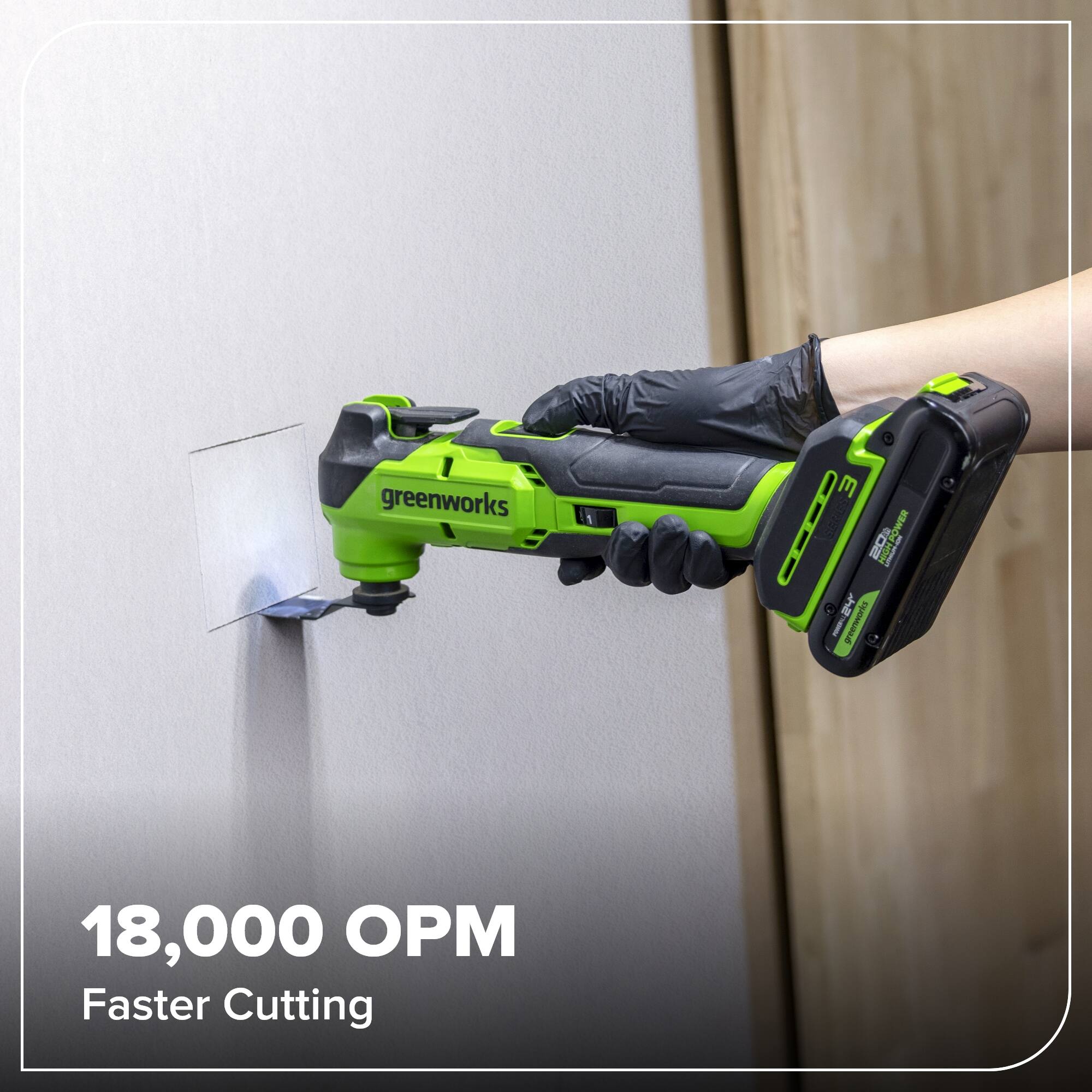 greenworks M 201 I POWER 1% I 18,000 OPM Faster Cutting