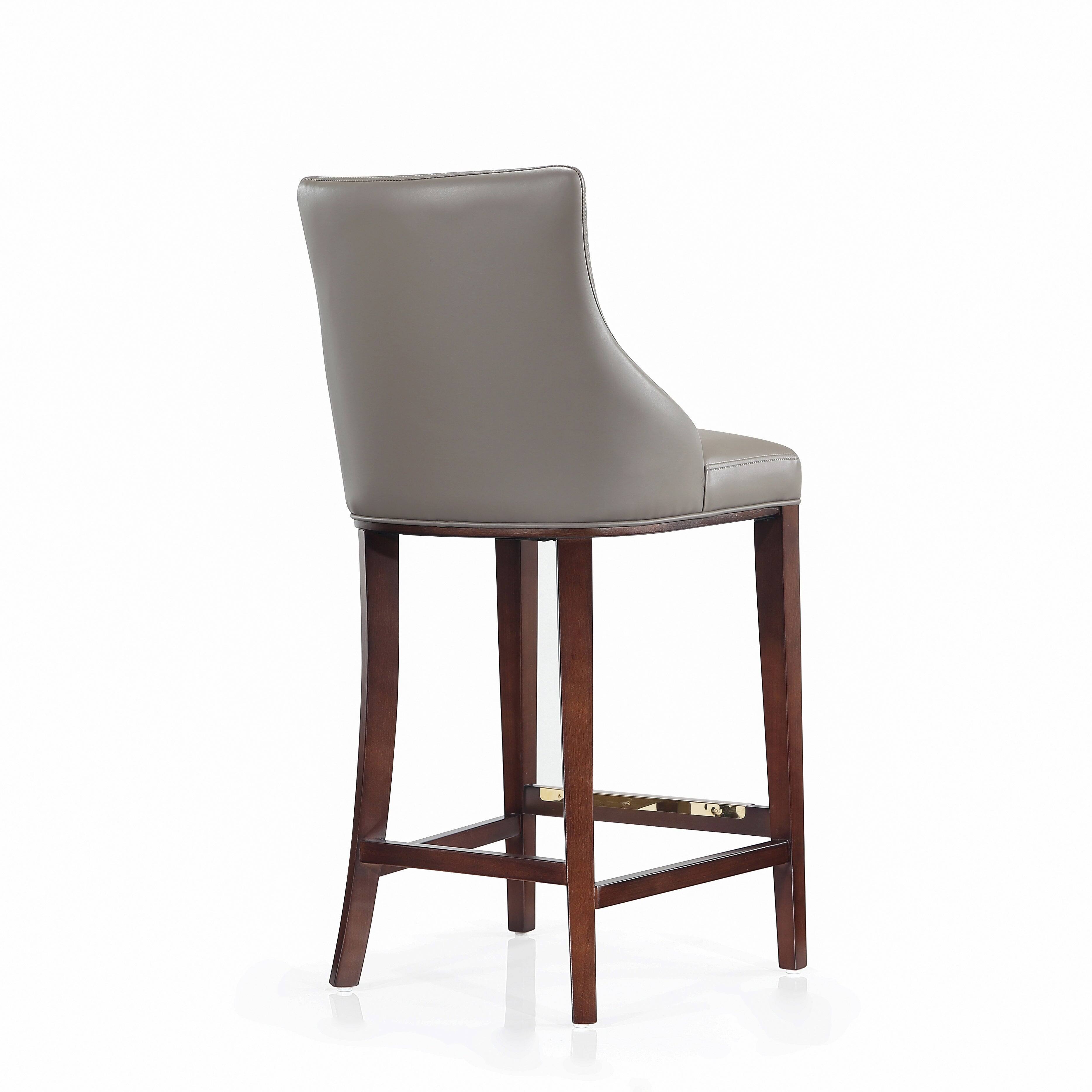 Alt View 3. Manhattan Comfort - Shubert Modern Wood Upholstered Barstool - Dark Taupe.