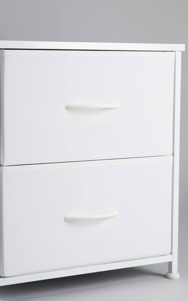 Left. AOITUN - Nightstand with 2 Storage Drawers 20" Height for Daily Use - Perfect for Dorms, Bedrooms - Durable and Stylish Design - White.