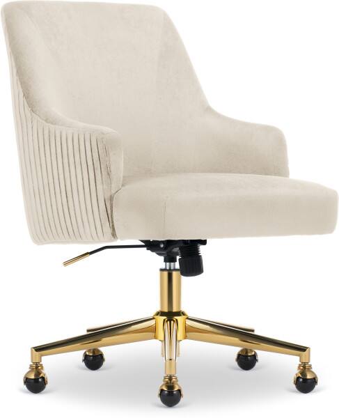 Angle. Serta - Serta® Scarlett Home Office Chair, Beige Velvet Upholstery - Beige Velvet.