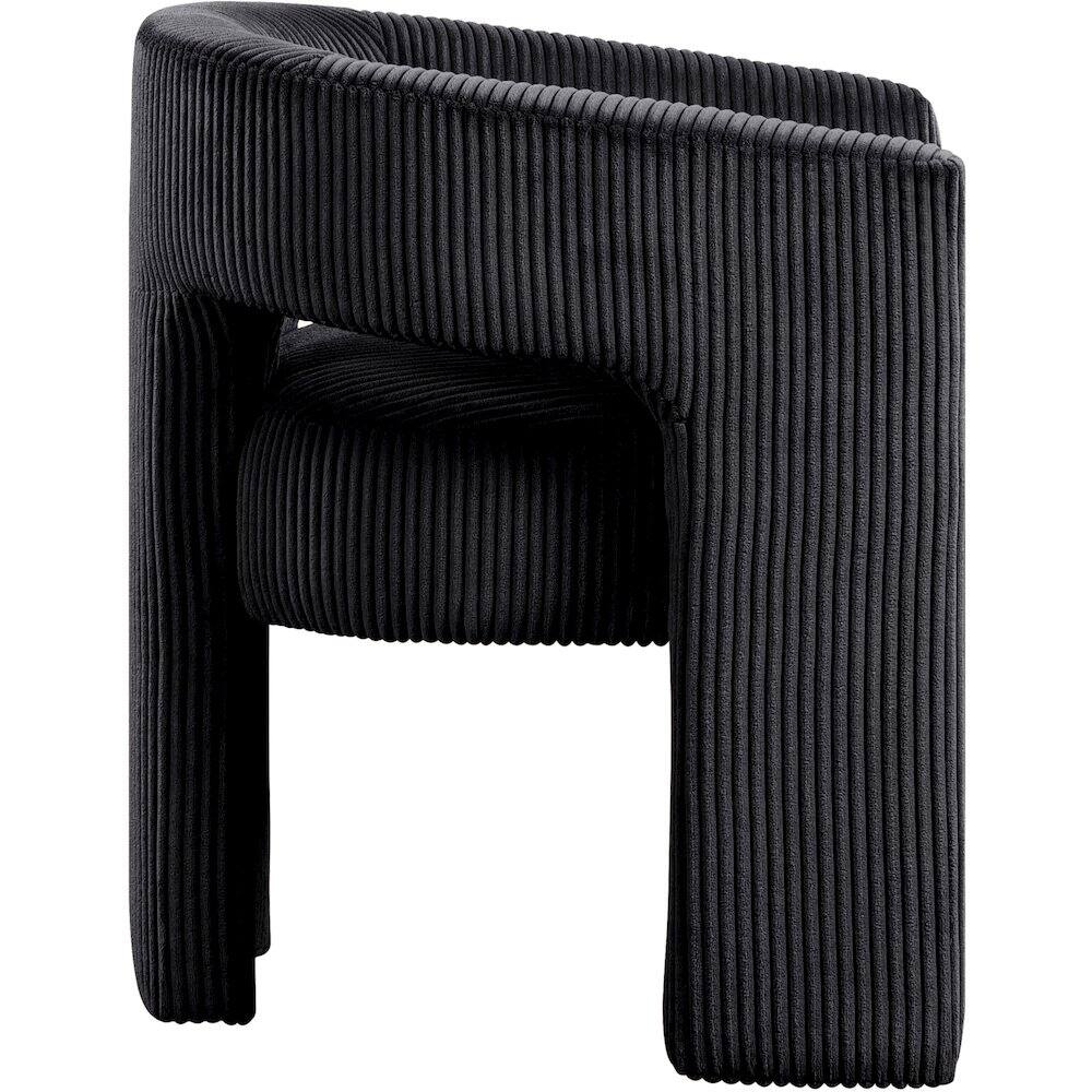 Alt View 3. Meridian Furniture - Riz Black Corduroy Fabric Accent/Dining Chair - Black.