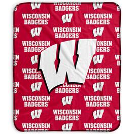 Pegasus - Wisconsin Badgers 50" x 60" Repeat Wordmark Fleece Blanket - Multicolor