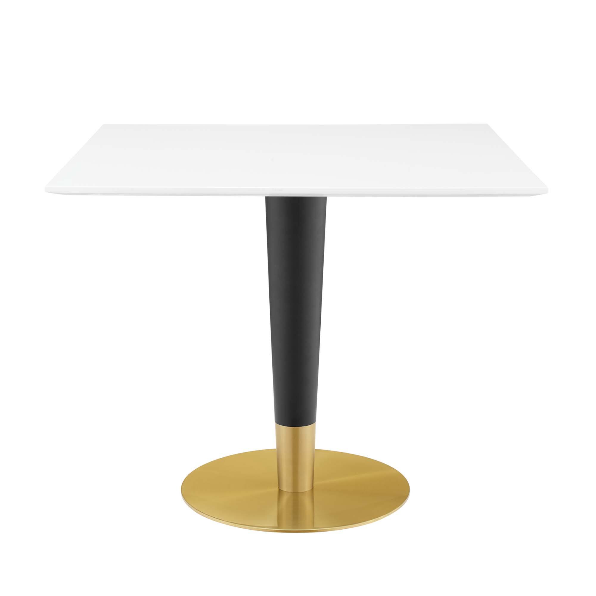Angle. Modway - Zinque 36" Square Dining Table by Modway - Gold White.