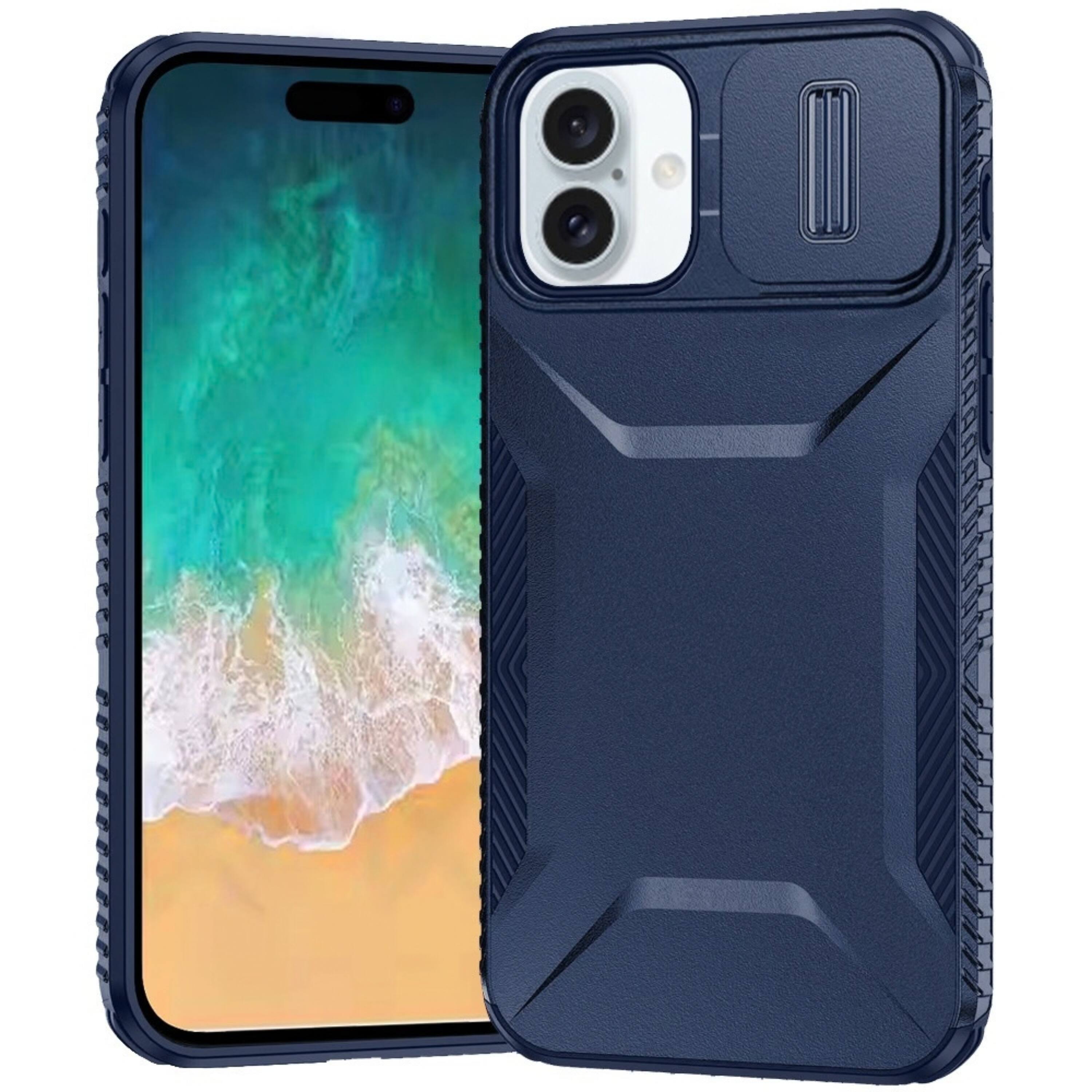 Kitcheniva Rugged Grip Sliding Lens Cover Phone Case With Tempered ...