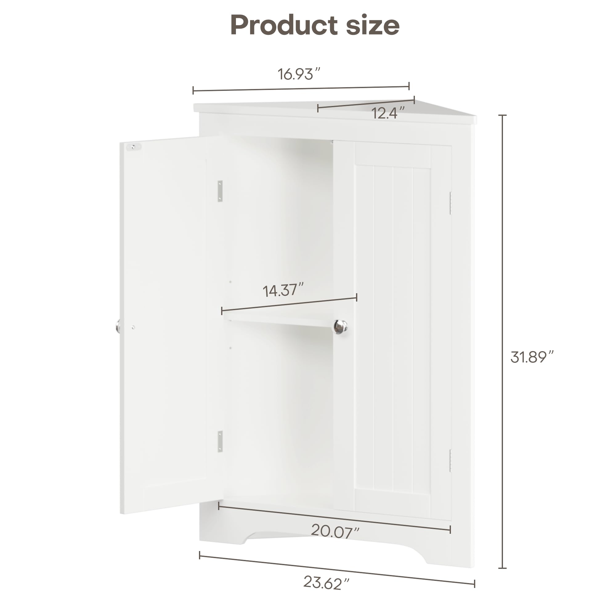 Product size

- 16.93"
- 12.4"
- 14.37"
- 31.89"
- 20.07"
- 23.62"