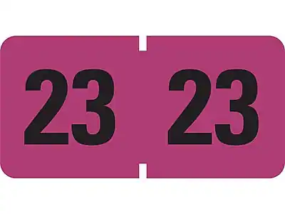 Front. Smead - ETYJ 2023 Color-Coded Year Label, 0.75” x 1.5"/Purple, 500/Roll - Purple.