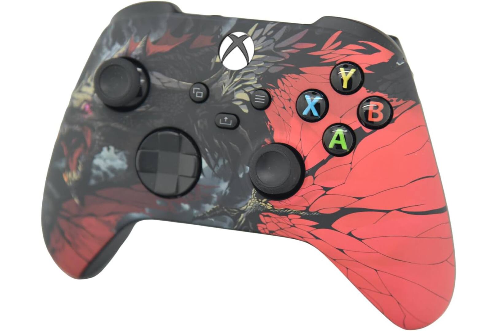 Left. ProControllers - Custom Wireless Controller for Xbox Series X|S, Xbox One, & PC - Black Dragon.