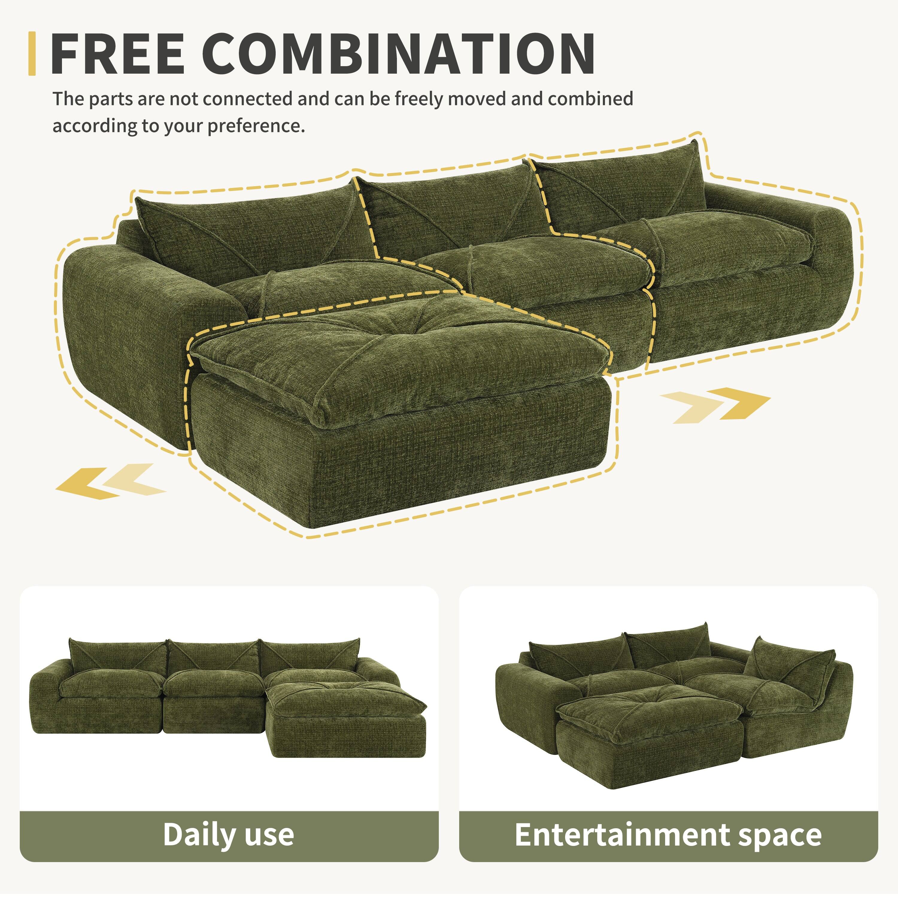 **FREE COMBINATION**

The parts are not connected and can be freely moved and combined according to your preference.

- Daily use
- Entertainment space