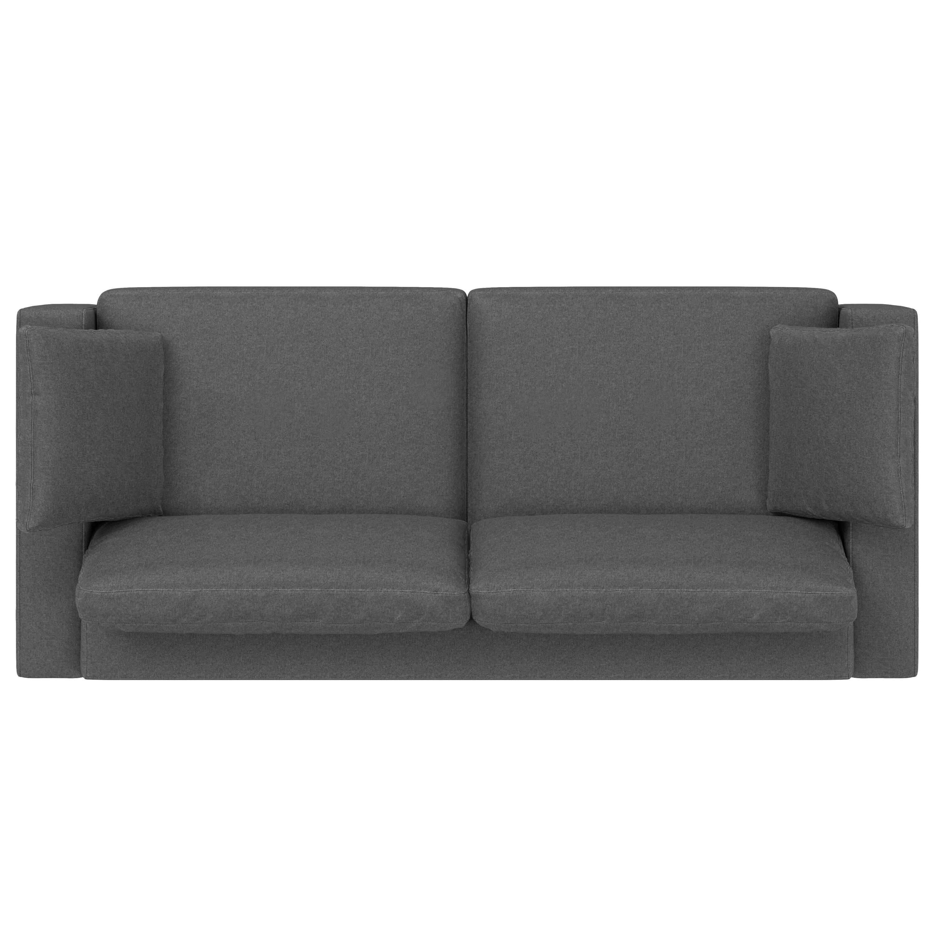 Alt View 1. Simpli Home - Charlie 96-inch Sofa in Tightly Woven Performance Fabric - Pebble Grey.