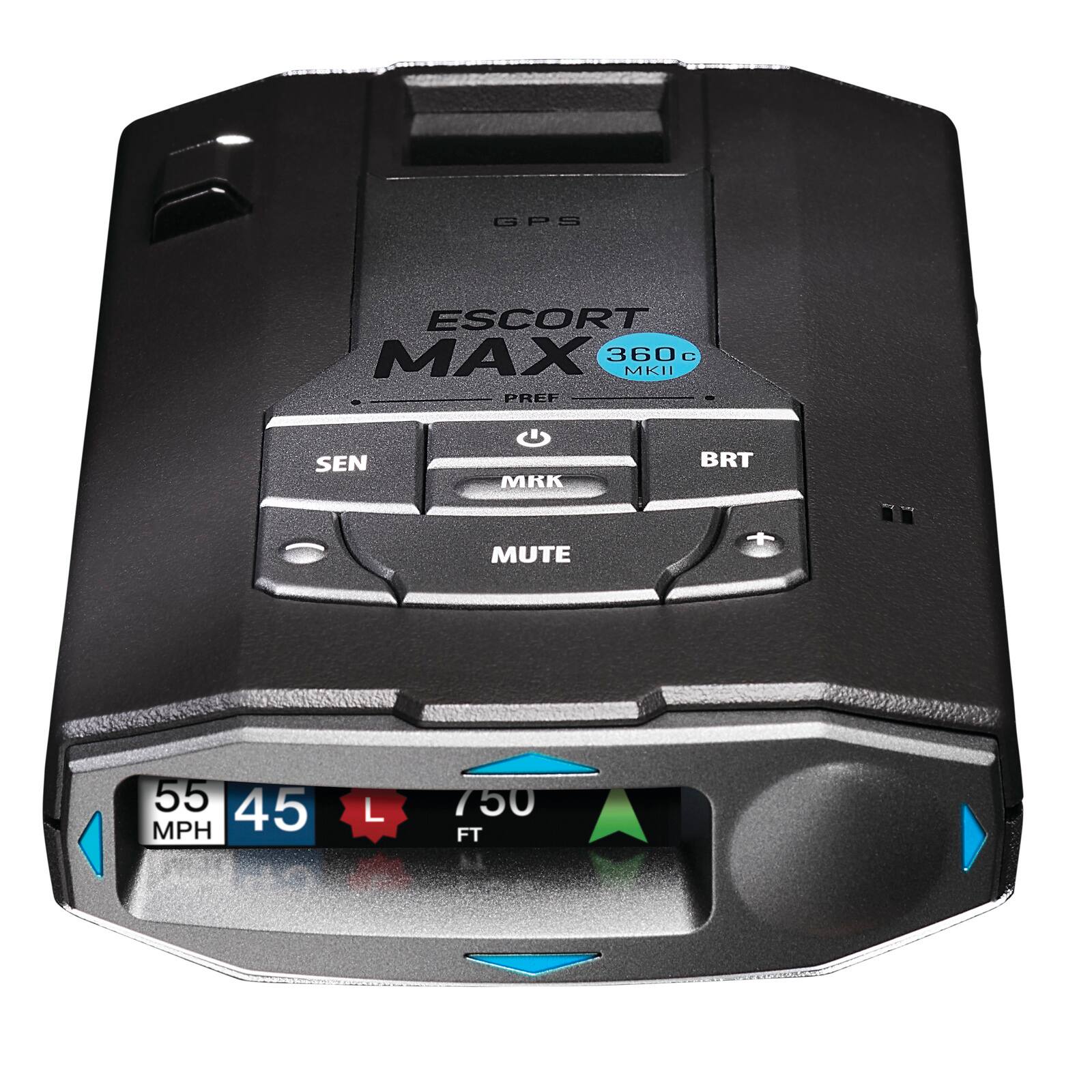 GPS ESCORT MAX 360c MKII PREF SEN MKK BRT MUTE + 55 45 MPH L 750 FT