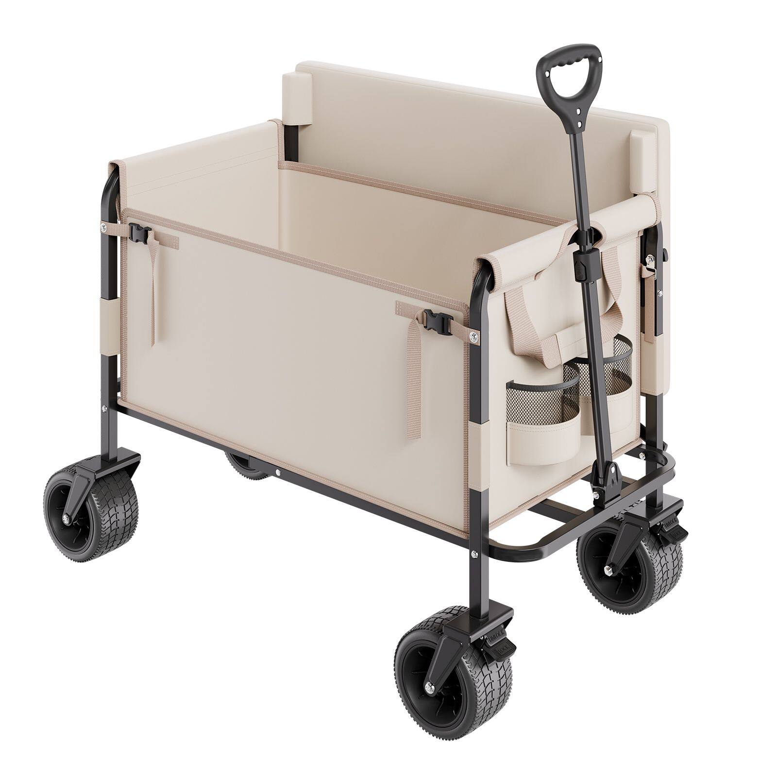 Alt View 6. Loheer - Loheer Collapsible Folding Wagon 550lb Load 220L 2 in 1 Utility Cart Converts to Bench for Camping Gardening Groceries.