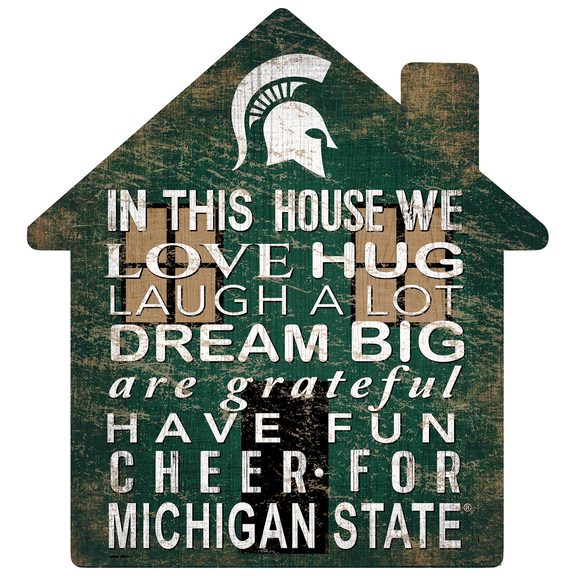 Michigan State Spartans 12'' Team House Sign