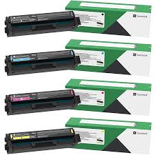 Front. Lexmark - Genuine OEM 20N10HM0, 20N10HY0, 20N10HK0, 20N10HC0 Toner CMYK (4-Color) Standard Yield Print Cartridges.