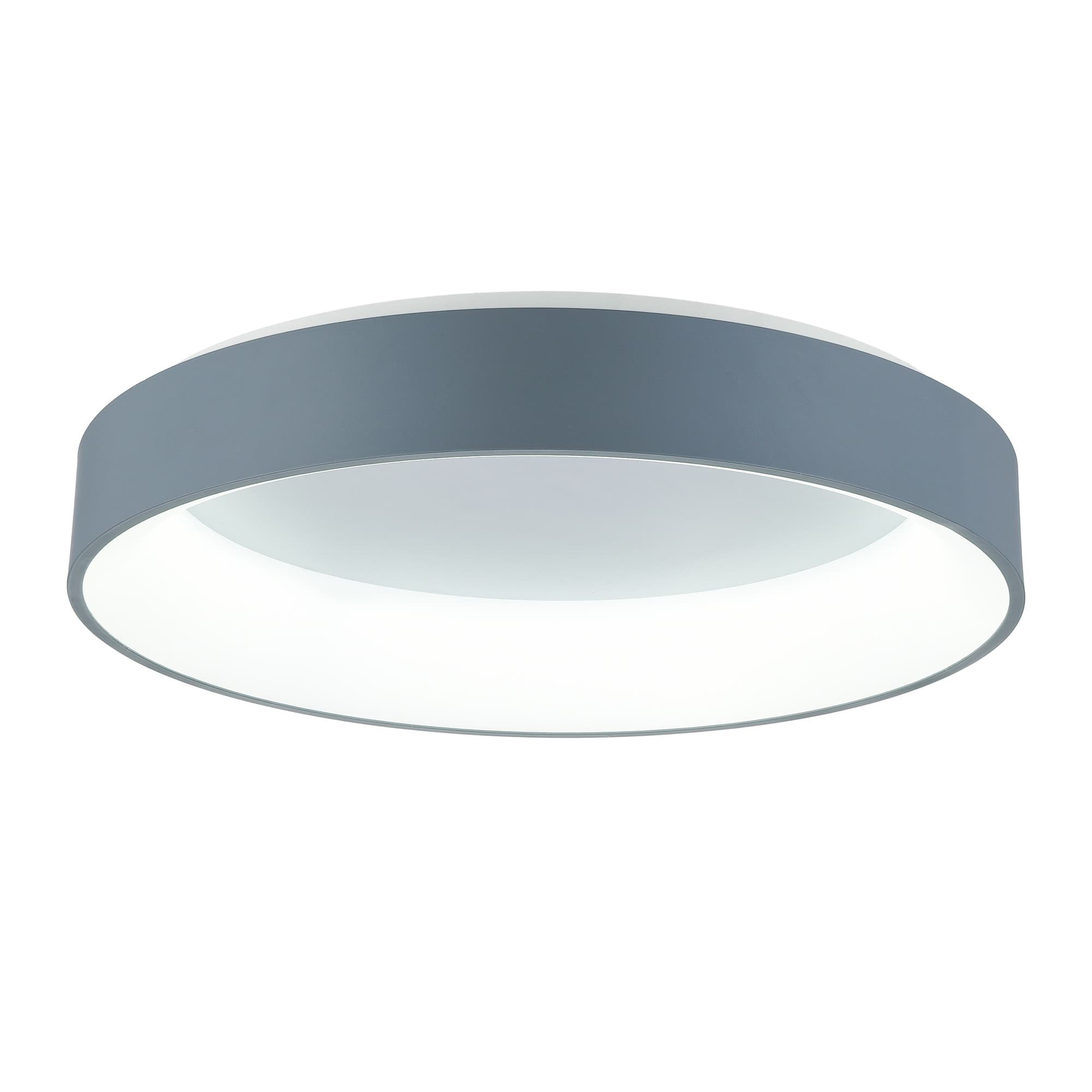 CWI Lighting - Arenal LED Drum Shade Flush Mount With White Finish - Gray