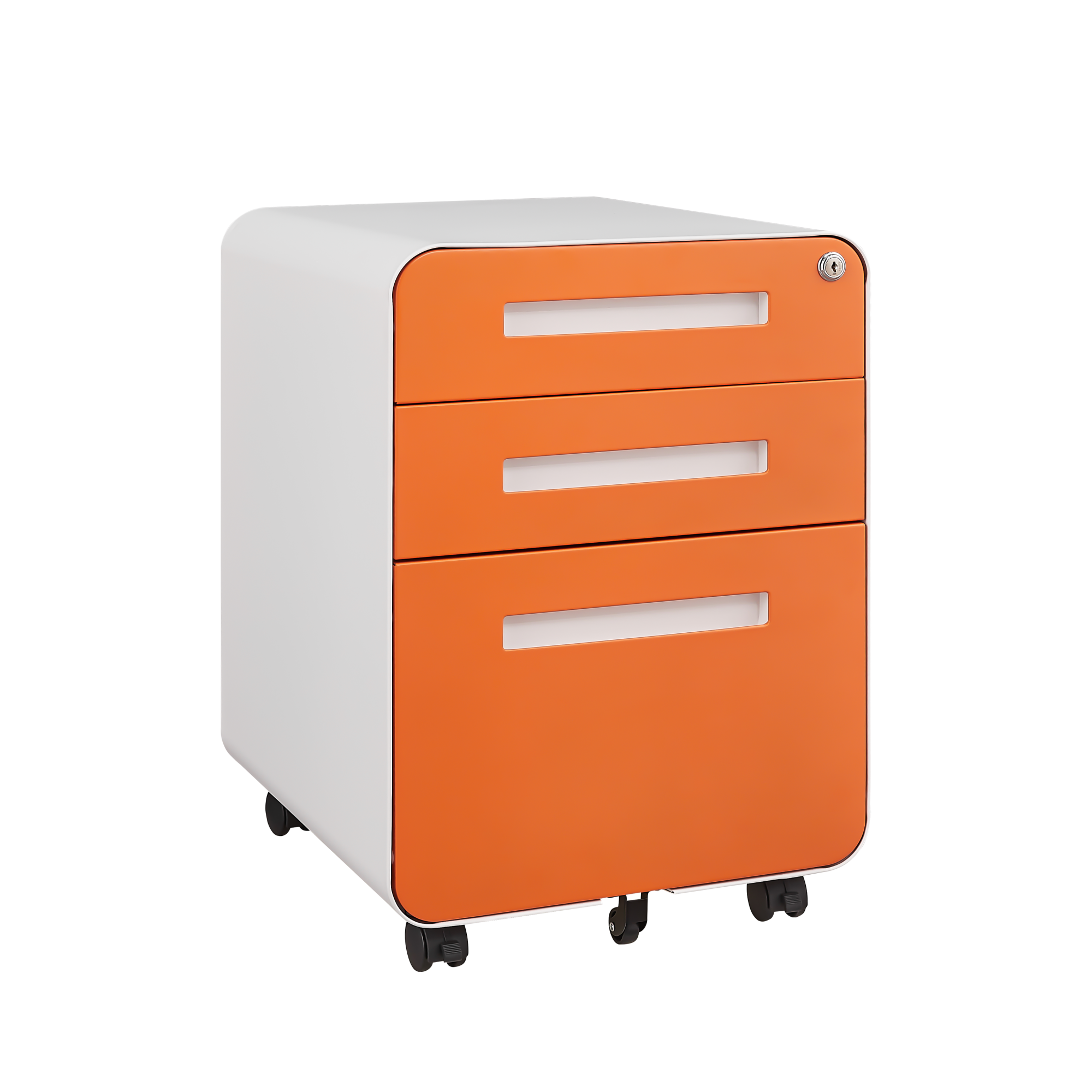 Front. APRILSOUL - Rounded 3 drawer mobile filing cabinet, multifunctional legal/letter/A4 file storage cabinet.