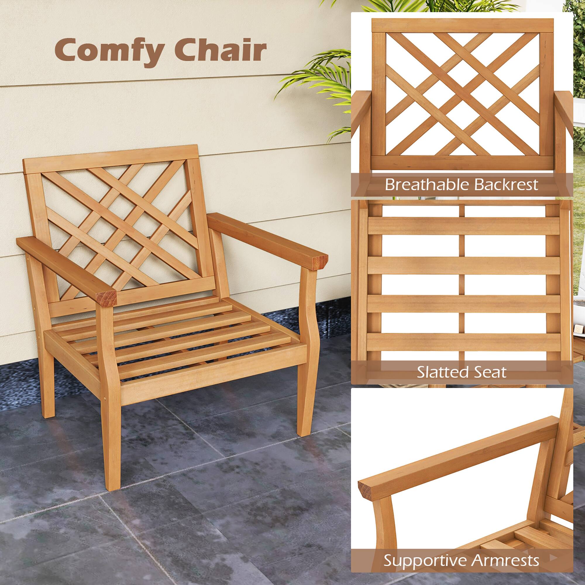 Comfy Chair

- Breathable Backrest
- Slatted Seat
- Supportive Armrests