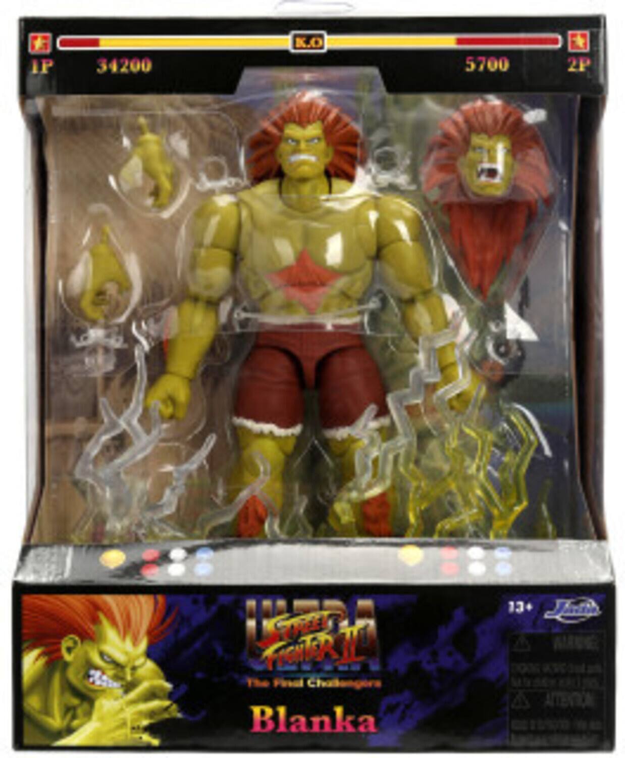 Sure, here is the corrected and grouped text from the image:

---

**Top Left:**
- IP 34200

**Top Right:**
- K.O 5700 2P

**Bottom:**
- ULTRA STREET FIGHTER II
- The Final Challenge
- Blanka

**Age Rating:**
- 13+

**Logos:**
- Capcom
- Jumbo

**Additional Text:**
- (Various small icons and text related to the product and safety warnings)

---