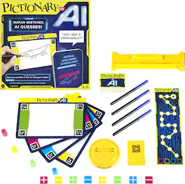 Mattel - Games - Pictionary vs. AI Family Game for Kids and Adults - GAMES (MISC) - Multicolor