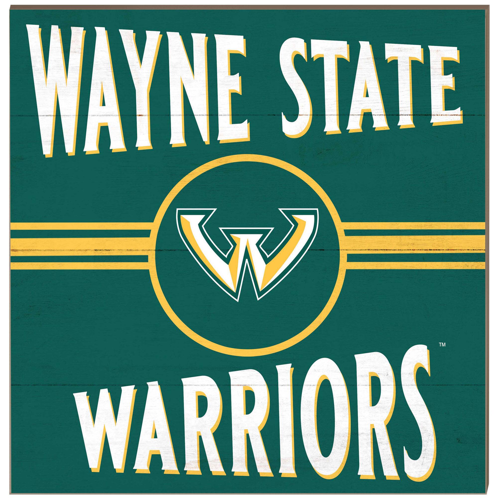Jardine - Wayne State Warriors 10'' x 10'' Retro Team Plaque - Green