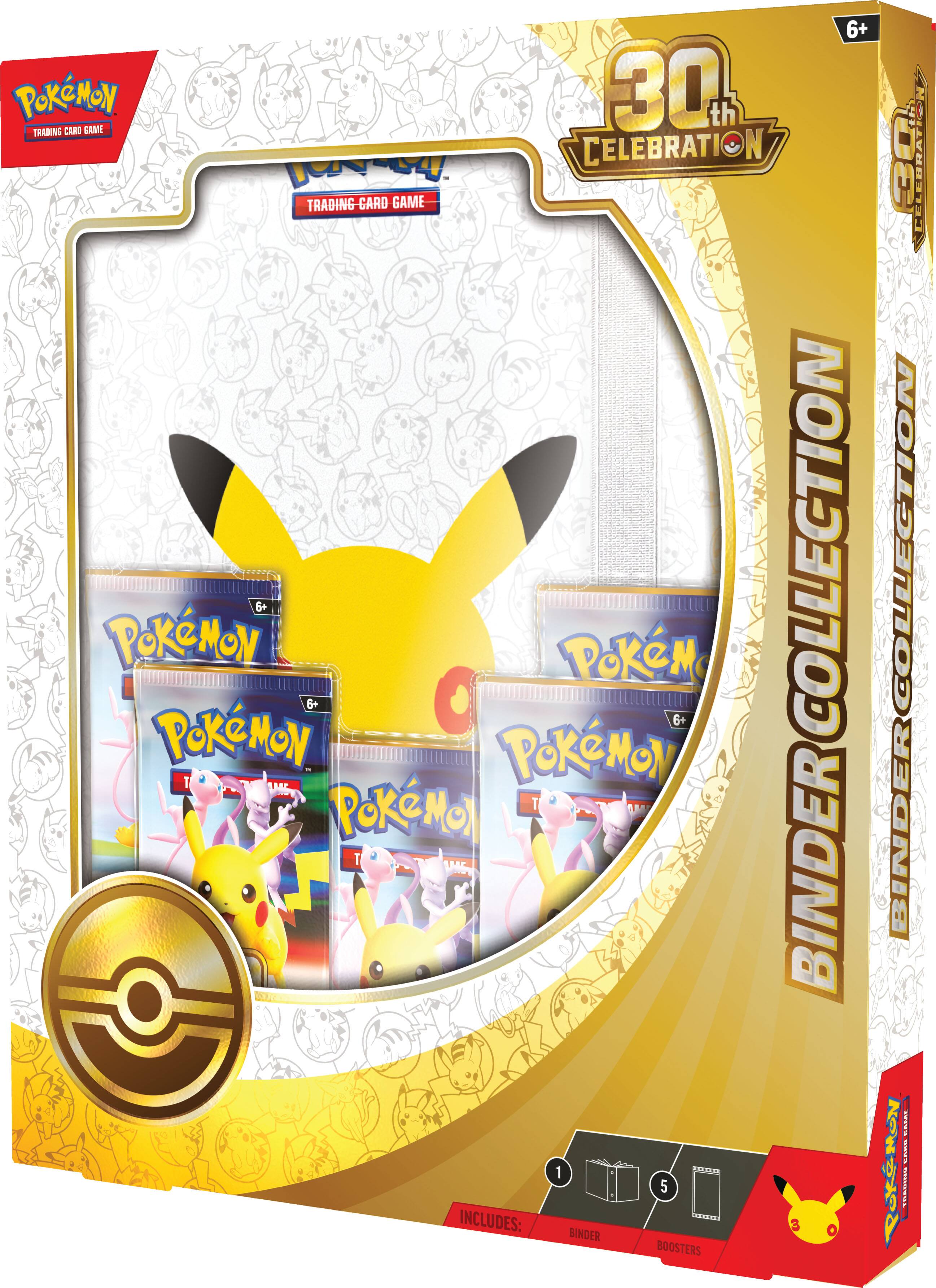 6+ Pokémon Card Game 30th Trading Celebration Binder Collection

Includes:
- 1 Binder
- 5 Boosters