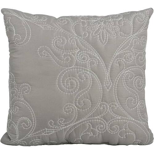 Alt View 1. Hivvago - Queen size Ash Grey Damask Embroidered 4 Piece Oversized Bedspread Set - Ash Grey.