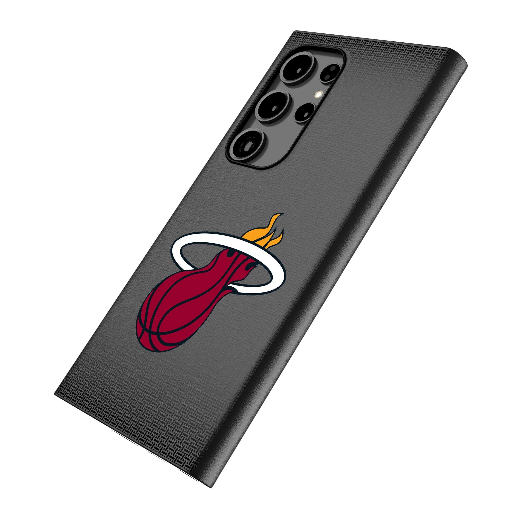Alt View 1. Keyscaper - Miami Heat Linen Galaxy Magnetic Bump Case - S25 - Black.
