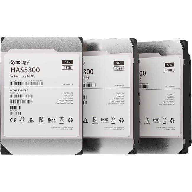 Synology - HAS5300 HAS5300-12T 12 TB Hard Drive - 3.5" Internal - SAS (12Gb/s SAS) - Storage System Device Supported