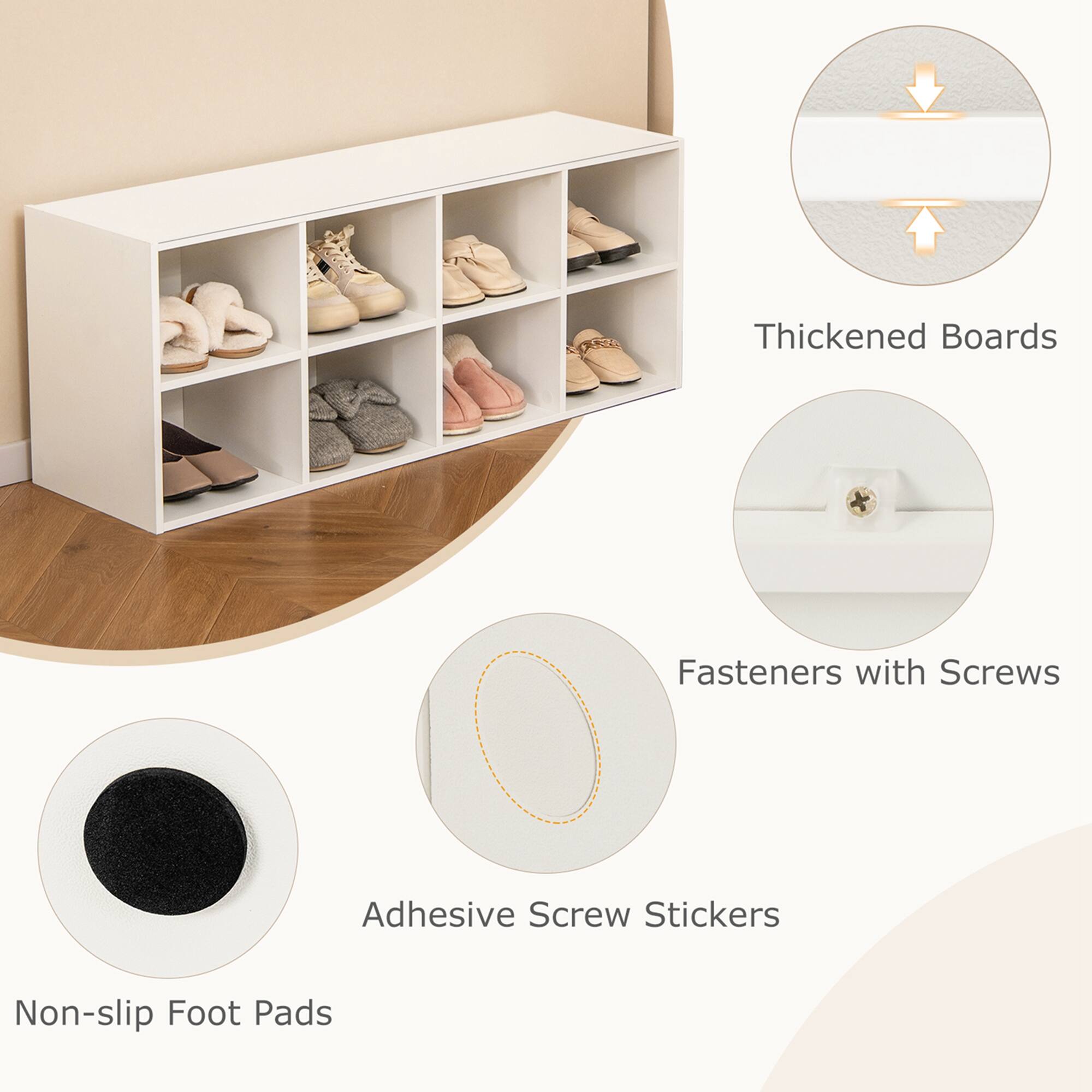 Thickened Boards Fasteners with Screws Adhesive Screw Stickers Non-slip Foot Pads