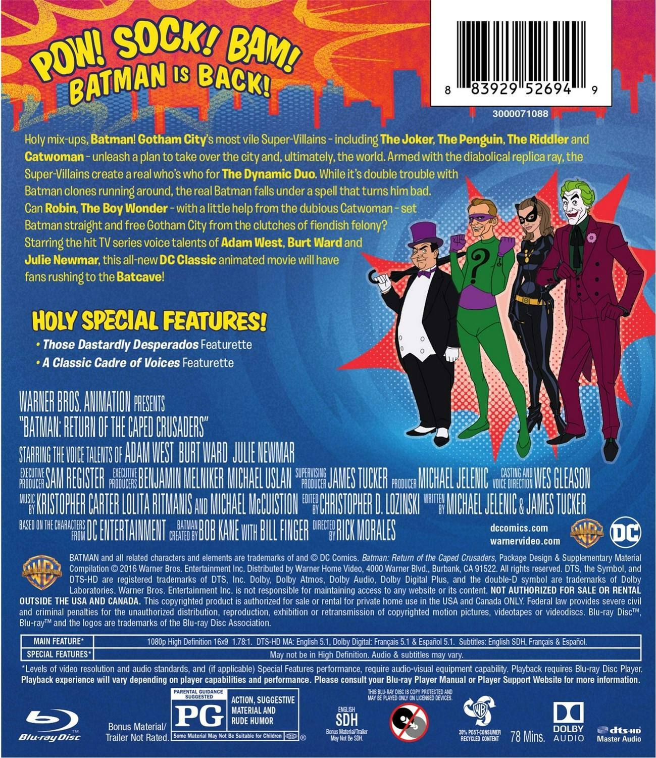 Back. Batman: Return of the Caped Crusaders [Blu-ray].