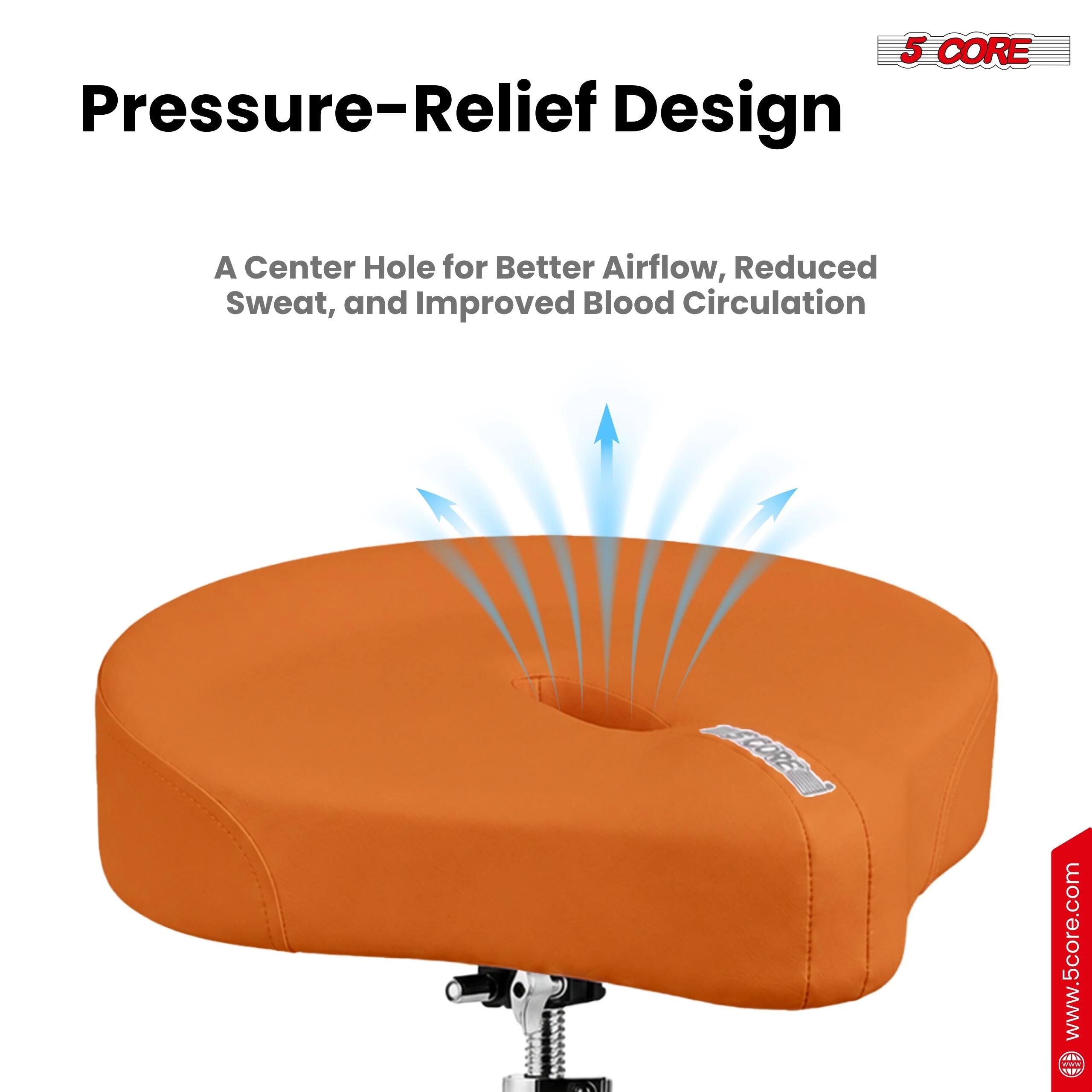 5 CORE Pressure-Relief Design  
A Center Hole for Better Airflow, Reduced Sweat, and Improved Blood Circulation  
www.5core.com