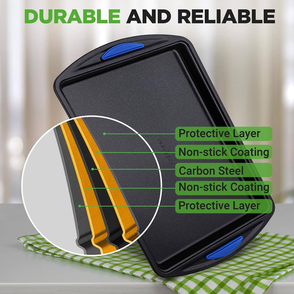 DURABLE AND RELIABLE

Protective Layer  
Non-stick Coating  
Carbon Steel  
Non-stick Coating  
Protective Layer