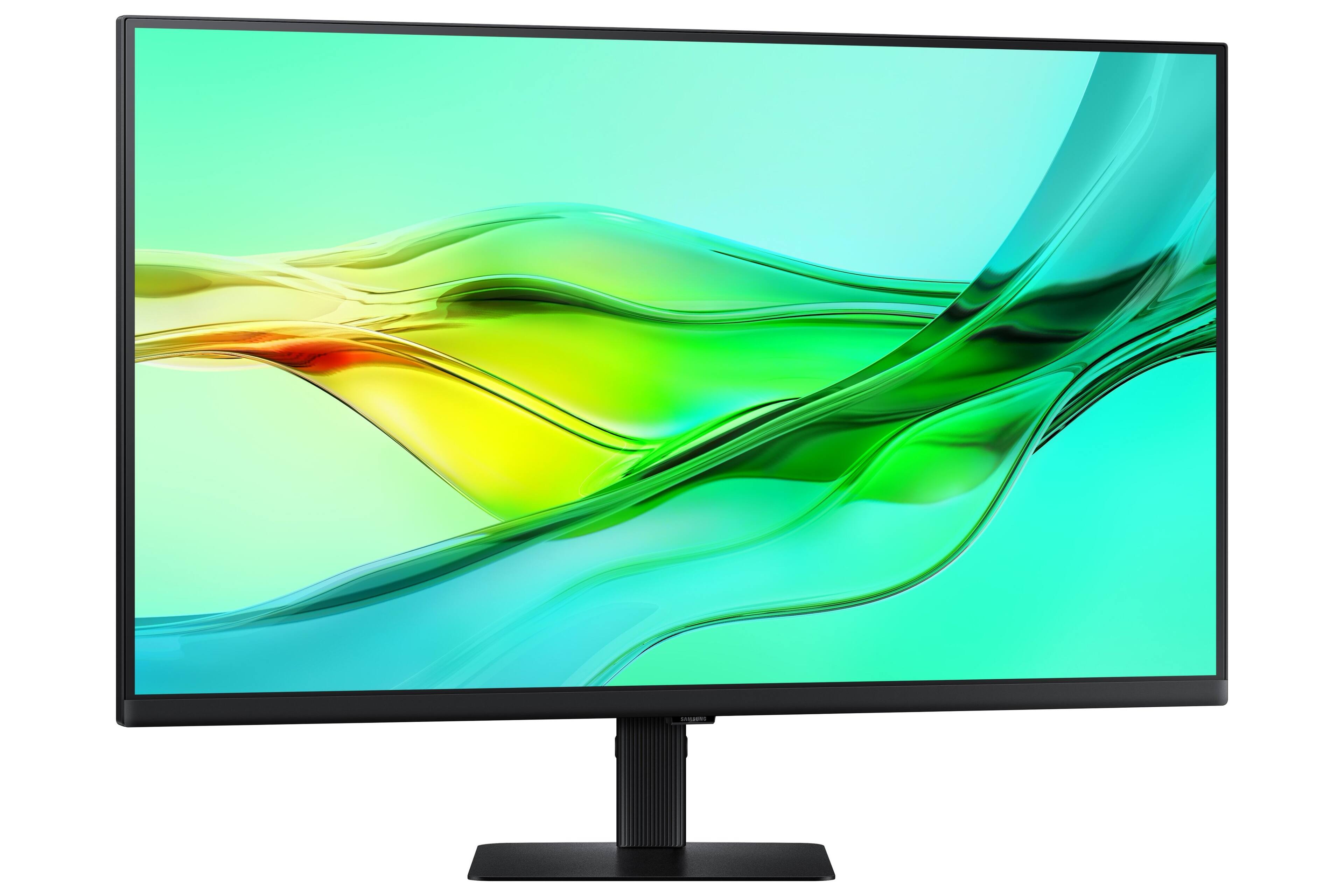 Left. Samsung - Samsung  ViewFinity 32" S6 (S60D) QHD HDR10 High Resolution Monitor and Daisy Chain (HDMI, USB, DisplayPort) - Black.