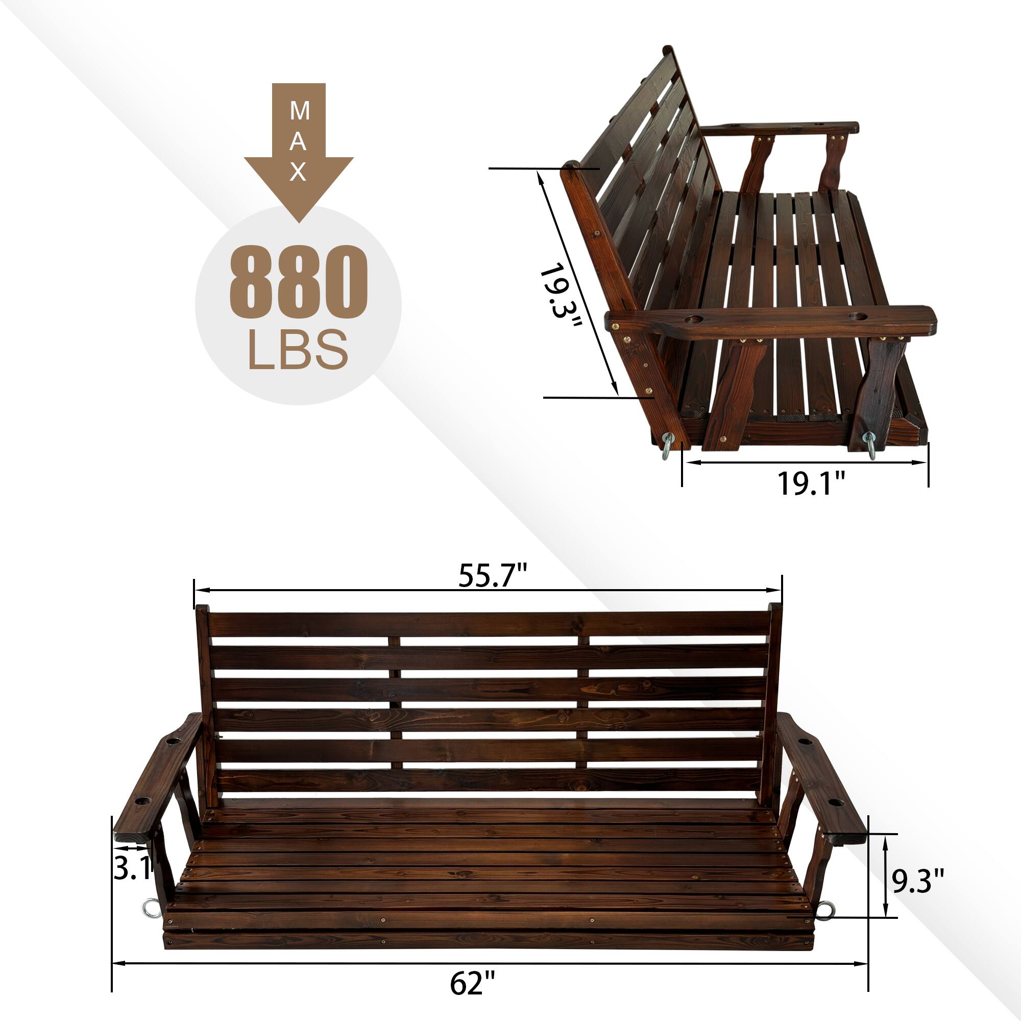 MAX 880 LBS  
19.3"  
19.1"  
55.7"  
3.1"  
9.3"  
62"