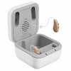Front. Ceretone - Solid Rechargeable OTC Hearing Aids - Natural Sound, Noise Reduction, Comfortable BTE Fit, Portable Charging Case - Beige.