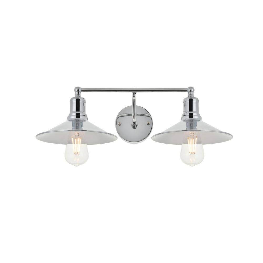 Alt View 3. Living District - Etude 2 light chrome Wall Sconce - Chrome.