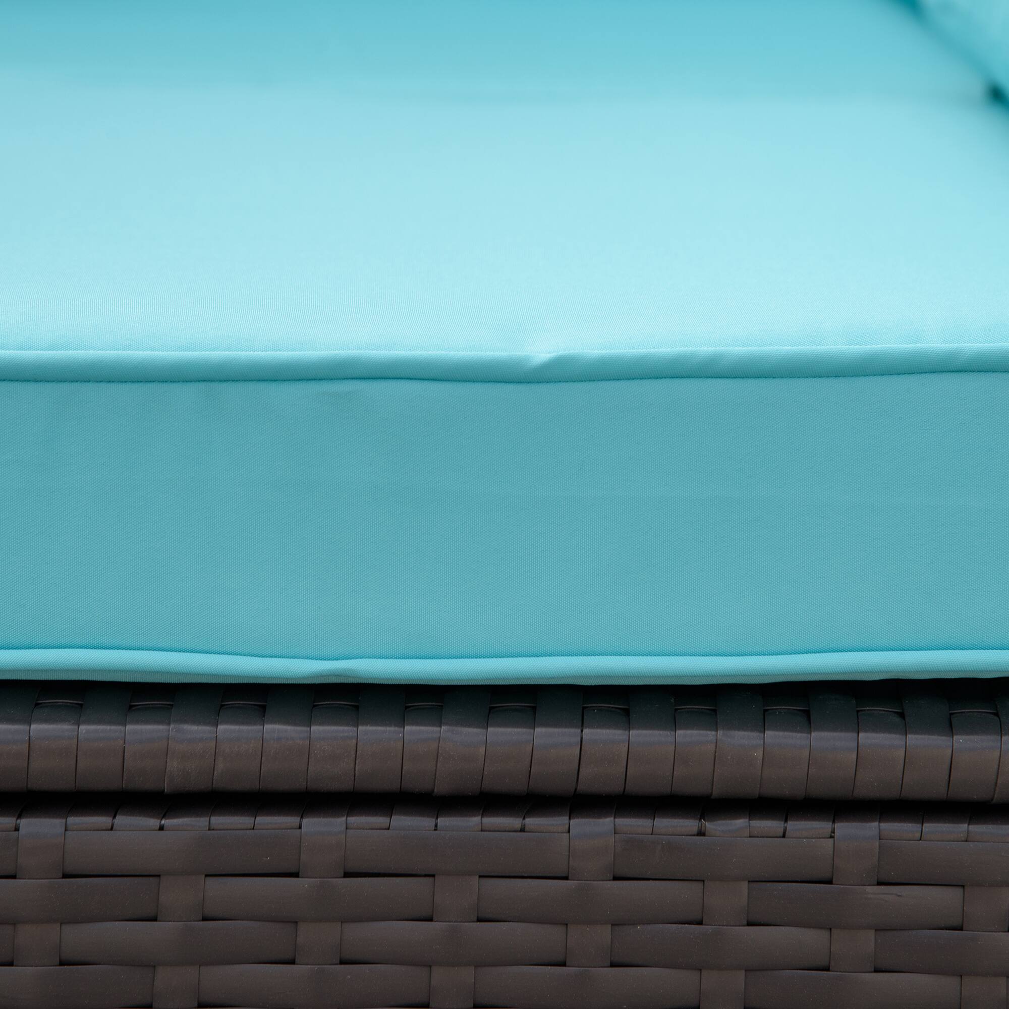 Alt View 8. Outsunny - 7-Piece Patio Furniture Set, Outdoor Wicker Conversation Set, All Weather PE Rattan Sectional Sofa Set - Turquoise.