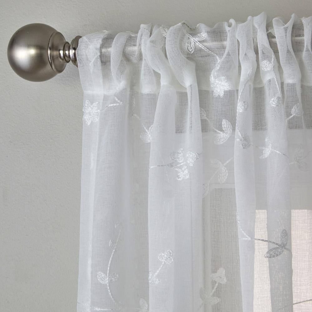 Angle. SKL Home - SKL Home By Saturday Knight Ltd Whispering Winds Window Curtain Panel - 52" x 63" White - White.