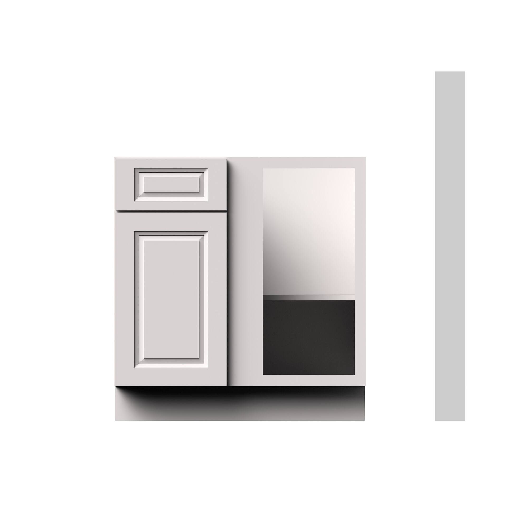 Alt View 1. Boyel Living - 33-in W x 34.5-in H x 24-in D Shaker Blind Corner Kitchen Base Cabinet with Soft-Close - Glacier White.