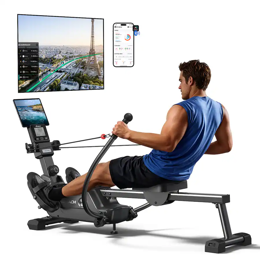 Xm Rowing Machine MERACH Sculls Rowing Machines for Home, Magnetic Rowing Machine with 16 ...