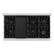 Alt View 1. ZLINE - 48 in. Wide 8 Burner 6.7 cu. ft. Freestanding Classic Dual Fuel Satin Steel Range w/ Cooktop & Black Matte Doors - Black Matte.