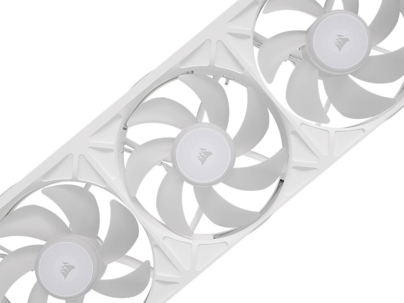 Alt View 9. CORSAIR - iCUE LINK RX360 II Unified Frame RGB PWM Fans with iCUE LINK System Hub - White - White.
