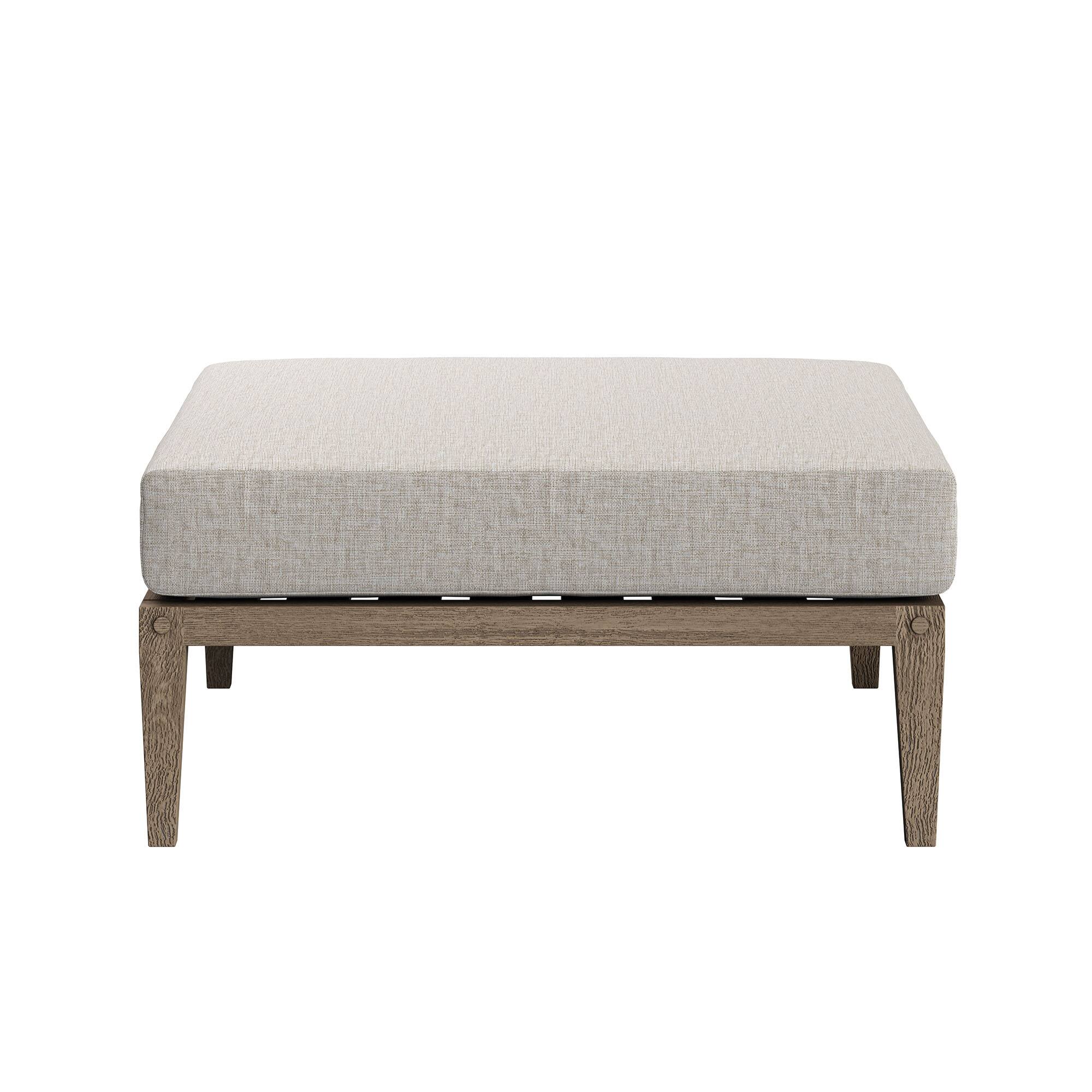 Alt View 2. Modway - Northlake Outdoor Teak Ottoman by Modway - Weathered Gray Pebble.