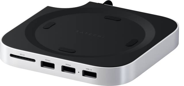 Satechi - Stand & Hub USB-C Docking Station for Mac Mini M4 with SSD Enclosure - Silver
