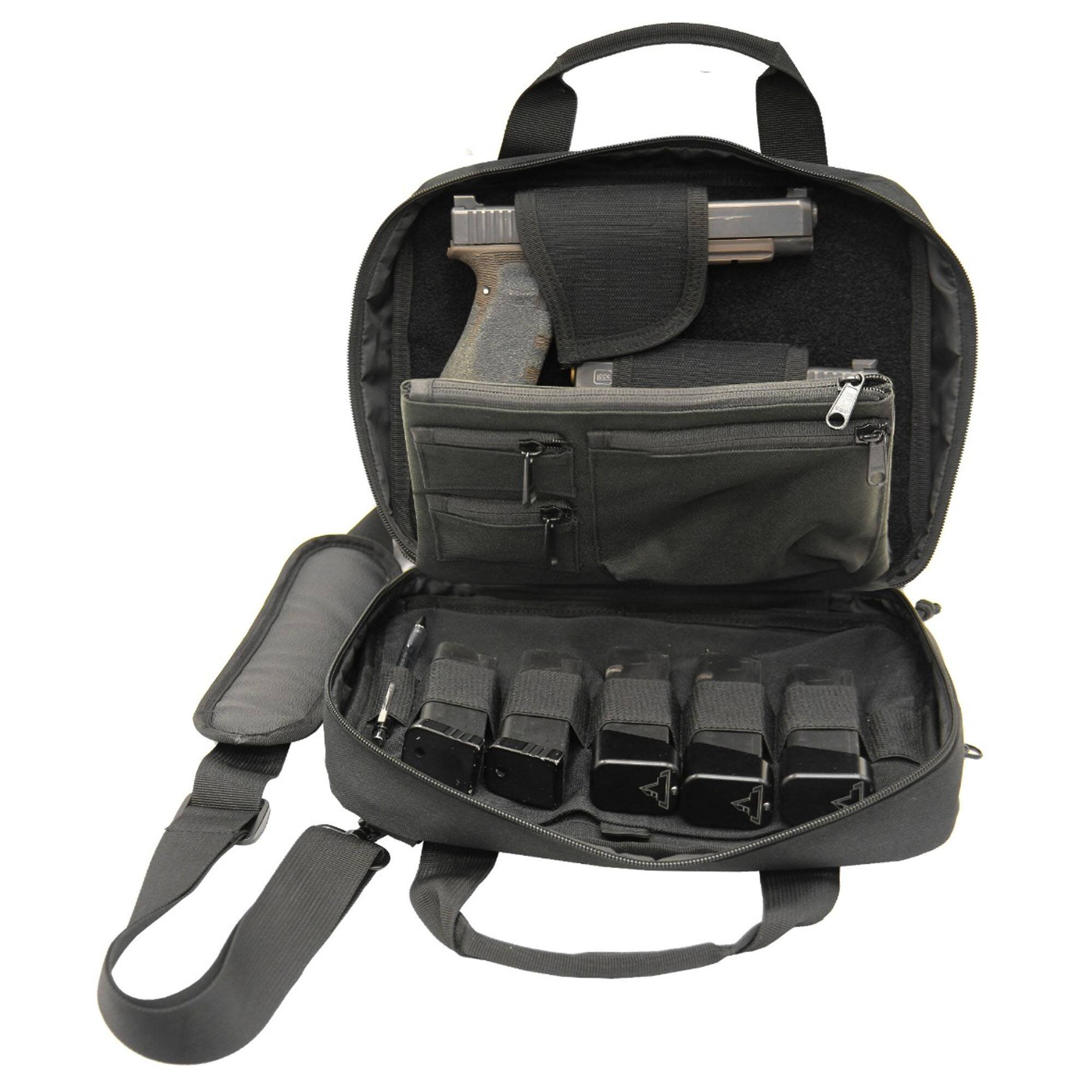 Alt View 2. UTG - UTG Competition Shooter's Double Pistol Case, Black - Black.