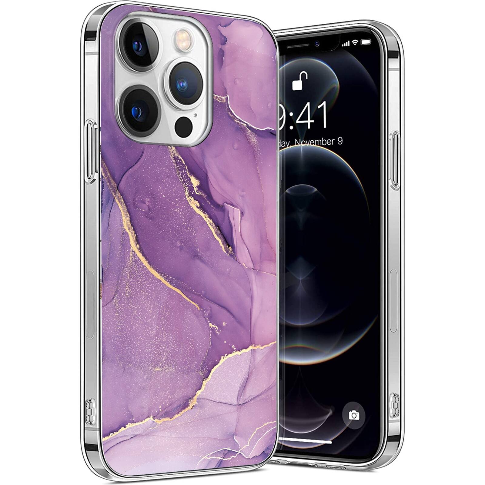 Alt View 11. SaharaCase - Marble Series Case for Apple iPhone 14 Pro - Purple Marble.