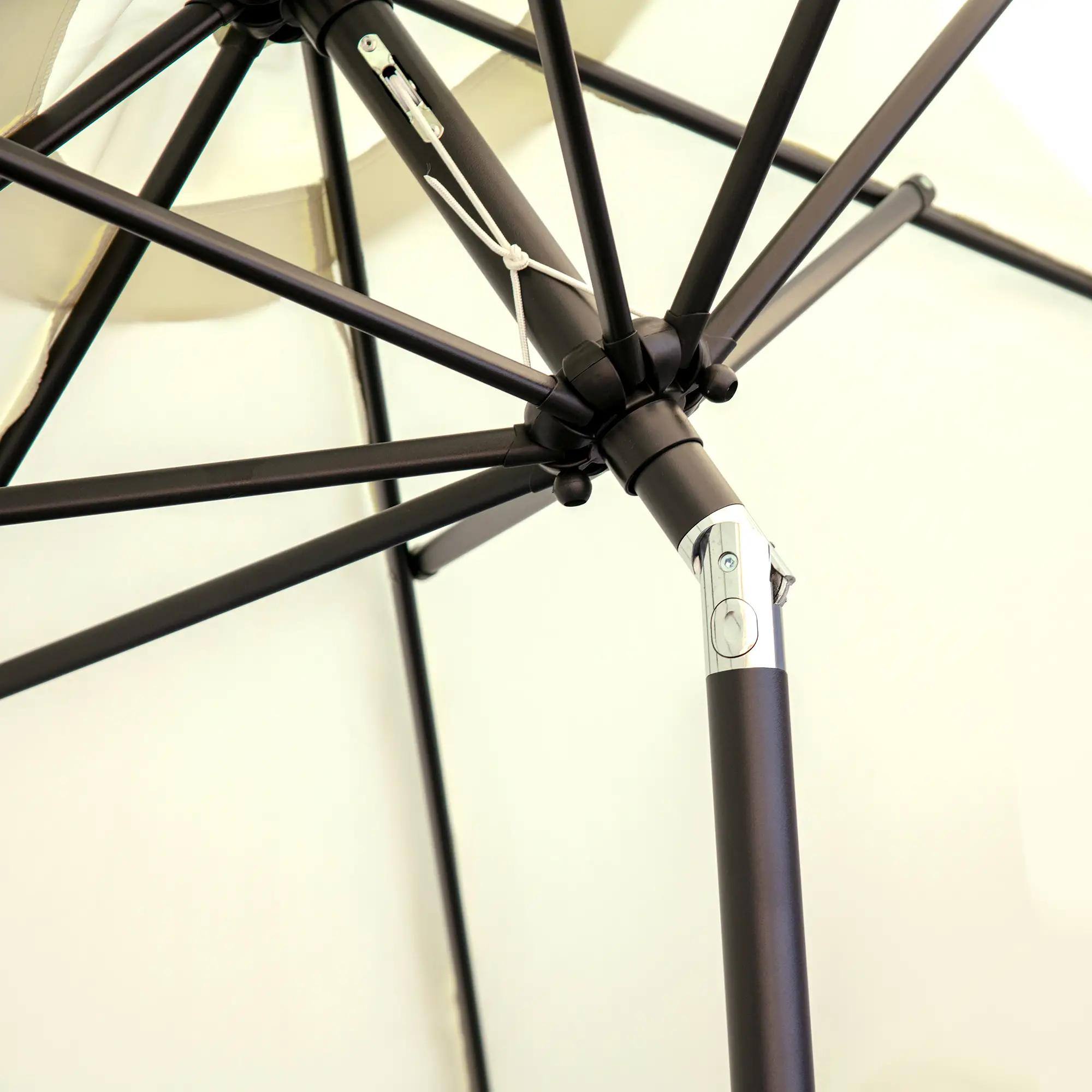 Alt View 5. Spaco - Spaco 9Ft Patio Table Umbrella, Ruffled Tilt Crank Shade for Garden, Pool - Cream White.