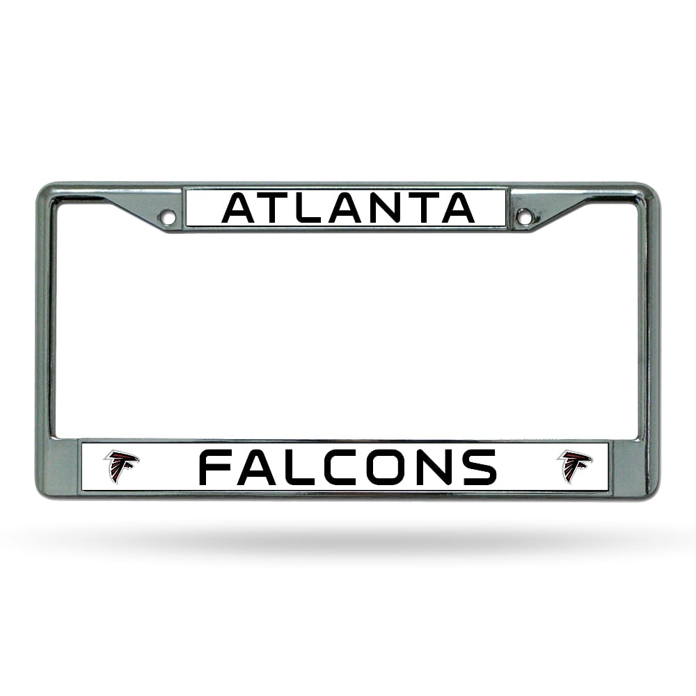 Rico Industries - Atlanta Football Falcons - 12" x 6" Standard Size - Chrome Metal License Plate Frame - Multi