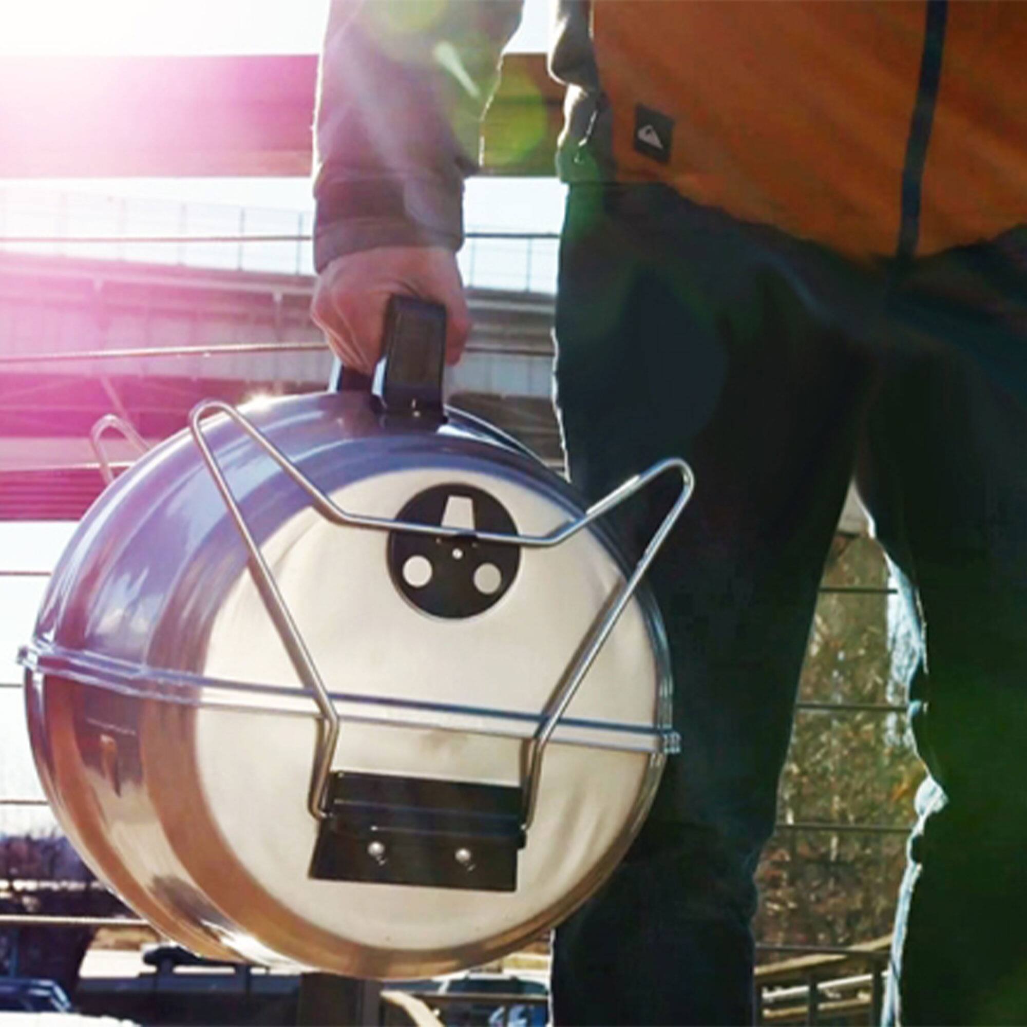 Alt View 5. Americana Grills - Americana Grills Keg A Que Charcoal BBQ Portable Grill, 186 Square Inch, Silver - Silver.